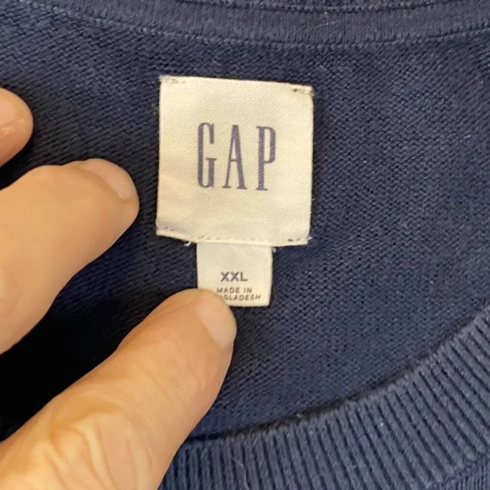 Gap Mens Sweater Size XXL Stripe Crewneck Pulover Knit Casual Long Sleeve Y2K